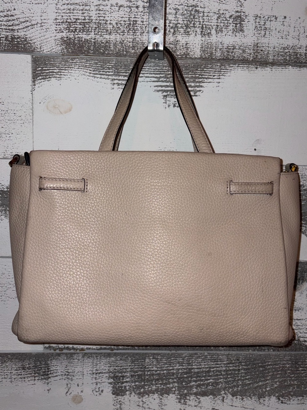 Kate Spade ♠️ Pebbled Leather Satchel in Light Beige - Picture 3 of 4
